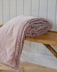Fara Cotton Velvet Throw 135 x 200 / Soft Pink