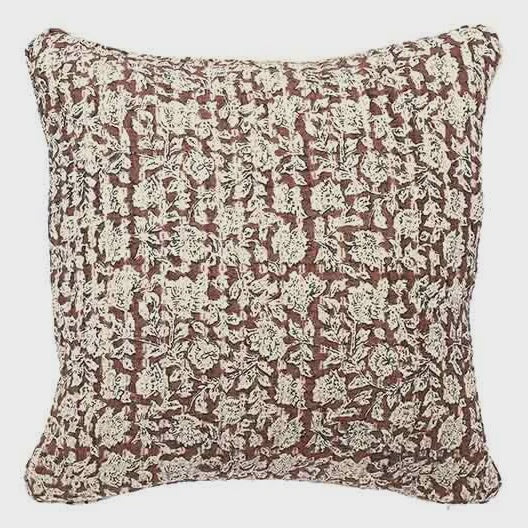 Floral Quilted Cushion / Tea Rose