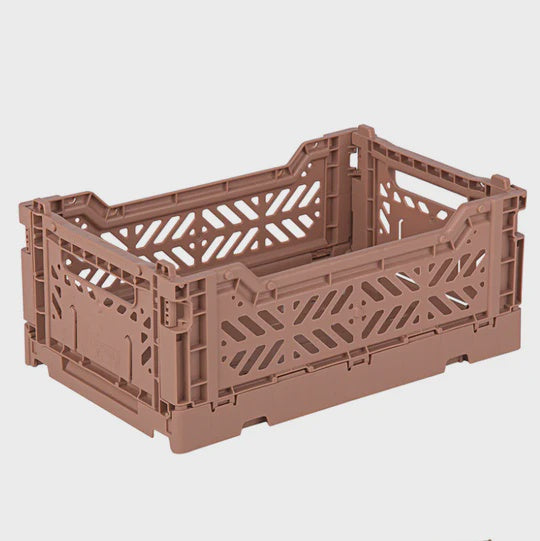 Mini Folding Crate / Warm Taupe