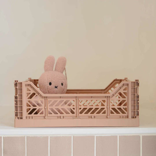 Medium Folding Crate / Warm Taupe