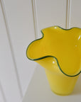 Ebba Wavy Vase / Yellow and Green