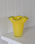 Ebba Wavy Vase / Yellow and Green