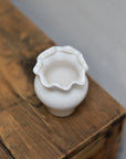 Evelina White Glazed Scalloped Mini Vase
