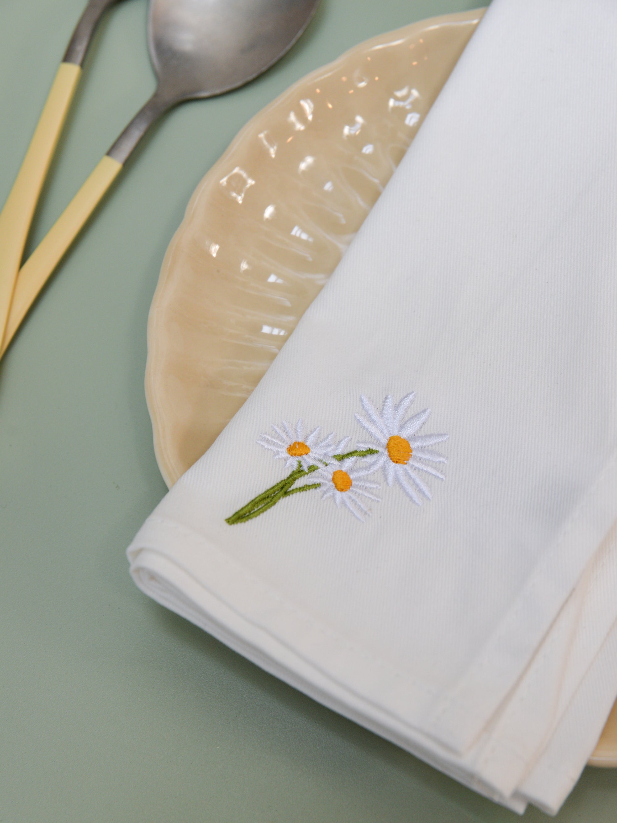 Floral Embroidered Napkin