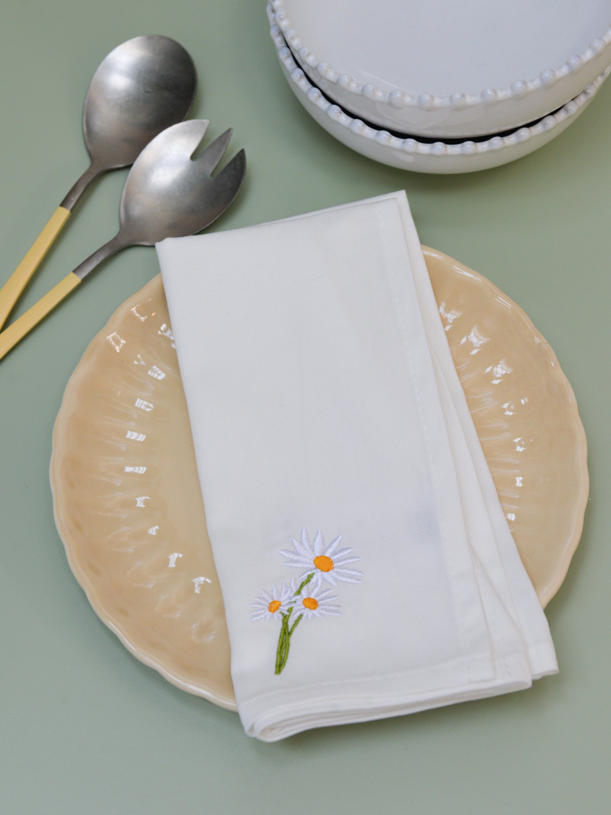 Floral Embroidered Napkin
