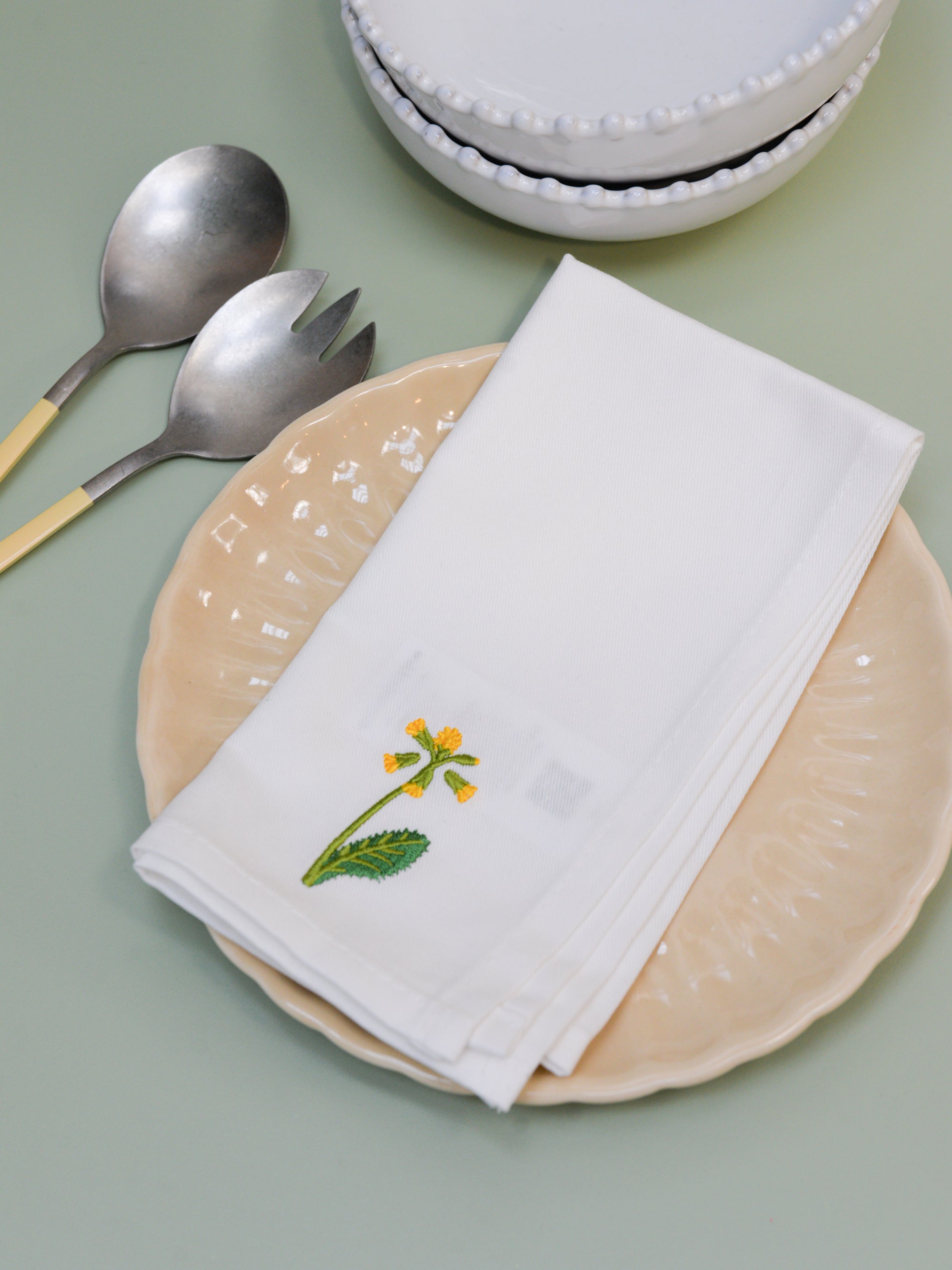 Floral Embroidered Napkin
