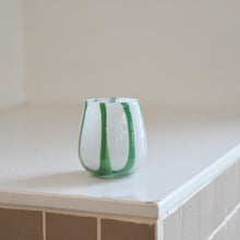 Load image into Gallery viewer, Glass Lantern / Green Stripe