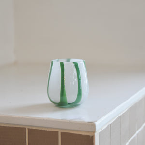 Glass Lantern / Green Stripe