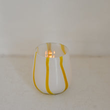 Load image into Gallery viewer, Glass Lantern / Yellow Stripe