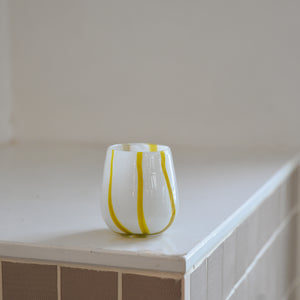 Glass Lantern / Yellow Stripe