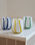 Glass Tealight Holder / Green Stripe
