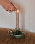 Green Candle Holder with Handle