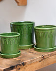 Lykke Glazed Plant Pot / Green
