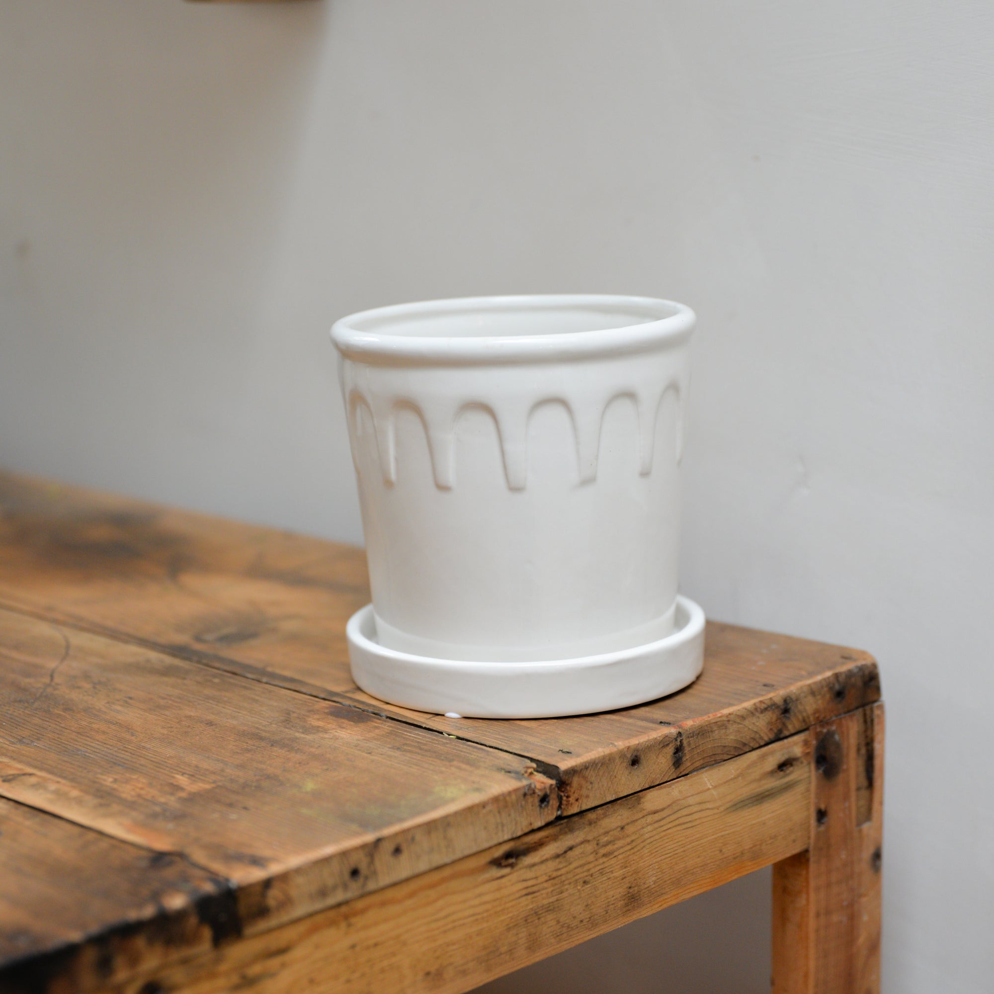 glazed plant pots uk Lykke Glazed Plant Pot / White – Mon Pote