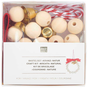 Wooden Beads Natural Wreath Kit