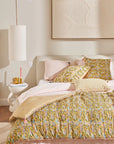 Sofa Cover or Mattress Yellow Stripes and Floral