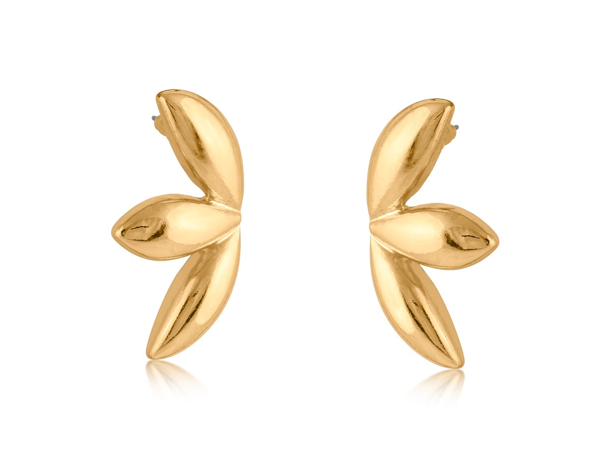 Yvonne Liquid Winged Earrings / Gold