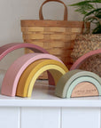 Wooden Rainbow Stacking Tower / Pink