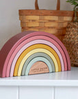 Wooden Rainbow Stacking Tower / Pink