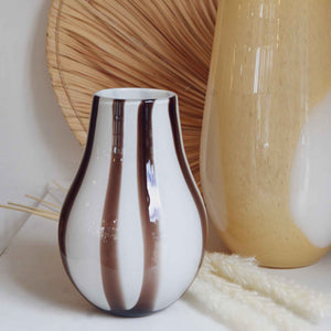 Broste Ada Mouthblown Glass Vase in Warm Taupe Grey