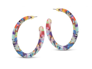 Olivia Resin Red and Orange and Lilac Hoops