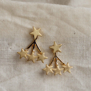 Ava 2 in 1 gold star earrings