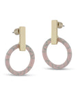 Grace Metal and Resin Earrings Pink-Green