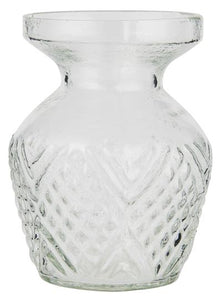 Patterned Glass Posy Vase with Edge