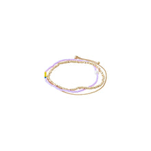 Load image into Gallery viewer, Pilgrim Energetic Purple Bracelet 3-in-1 in Gold
