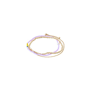 Pilgrim Energetic Purple Bracelet 3-in-1 in Gold
