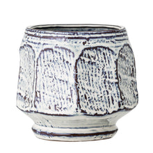 Load image into Gallery viewer, Blue Stoneware Flowerpot