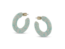 Load image into Gallery viewer, Big Metal London Annabelle Resin Hoops White and Green