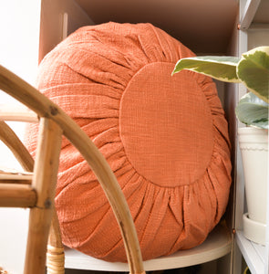 bloomingville-round-terracotta-orange-cushion