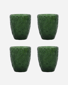 Holi Dark Green Glass Tumblers Set of 4