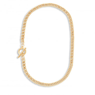 Molly Gold Curb Chain Tbar Necklace