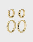 Pilgrim Trisha 2-in-1 Pyramid Hoop Earrings in Gold