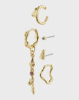Pilgrim Shy Recycled Earrings & Cuff 5-in-1 Set in Gold