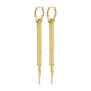 Pilgrim Nur Chain Fringe Hoop Earrings in Gold