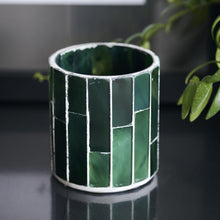 Load image into Gallery viewer, Amroha Tealight holder in Dark Green Mosaic