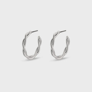 Pilgrim Naja Twist Small Hoops in Gold or Silver