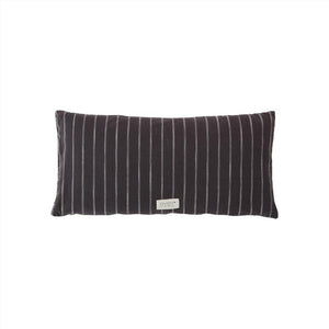 100% Cotton Kyoto Long Cushion in Striped Anthracite 30 X 60