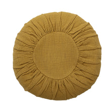 Load image into Gallery viewer, bloomingville-round-yellow-cushion