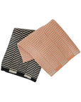 Oyoy living dish cloths stringa in anthracite and coral 100% organic cotton fabric