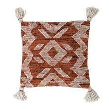 Load image into Gallery viewer, Woven Brown Cotton Tassel Cushion
