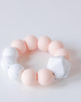Blossom and Bear Baby Teething Ring in Peach