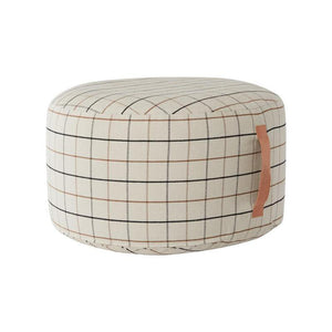 Grid Pouf in Off White Large