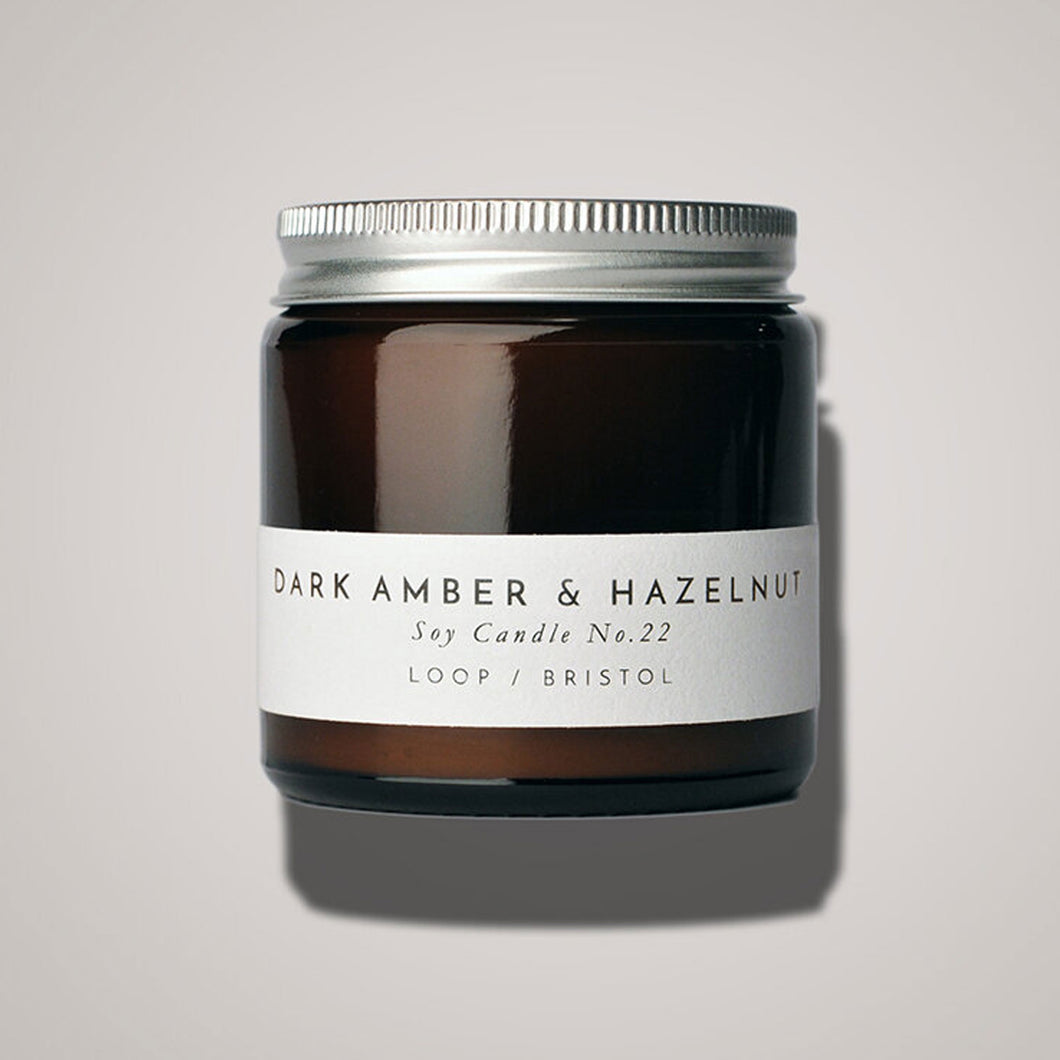 Dark Amber and Hazelnut Scented Candle