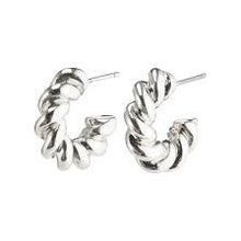 Load image into Gallery viewer, Gabrina Thick Twist Huge Hoops in Silver - Wear Layered