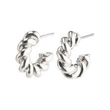 Gabrina Thick Twist Huge Hoops in Silver - Wear Layered