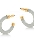 Isabelle Resin and Metal Hoop Earring in Off White
